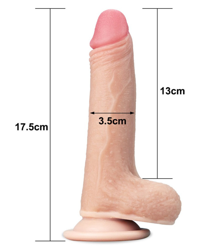 LoveToy - Sliding Skin Dildo 7    18 cm - Nude