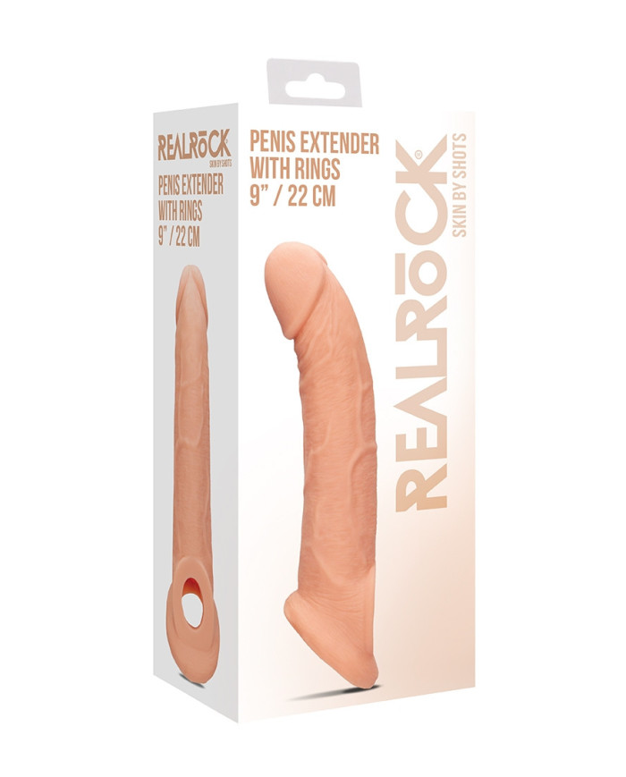 Penis Extender with Rings - 22 cm - Flesh