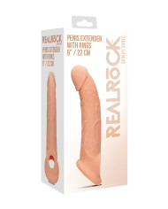 Penis Extender with Rings - 22 cm - Flesh