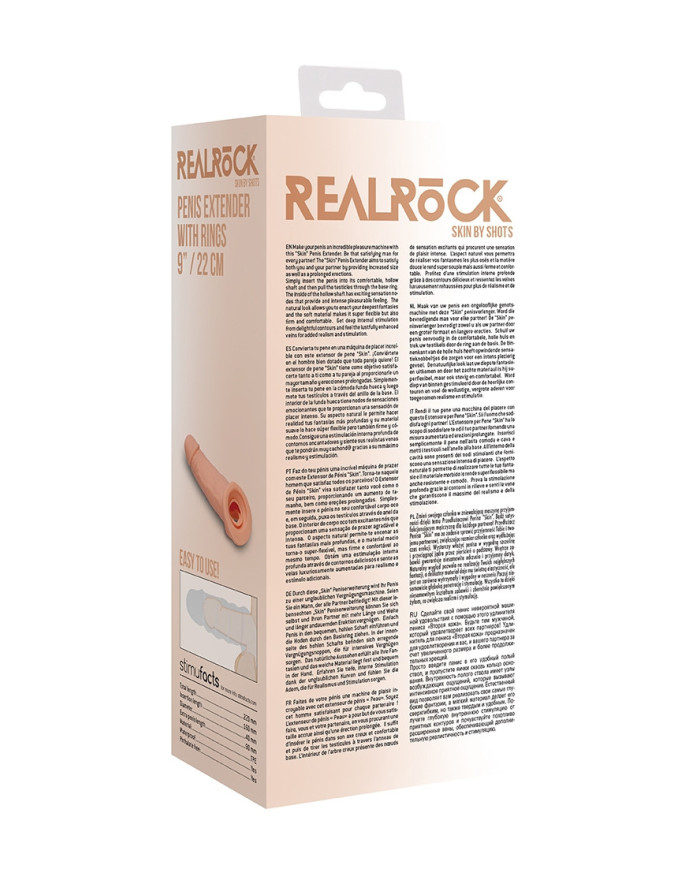 Penis Extender with Rings - 22 cm - Flesh