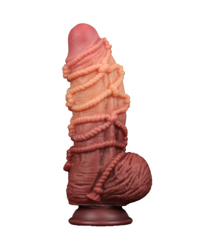 LoveToy - Extreme Dildo with Rope Pattern 24 cm - Brown   Nude