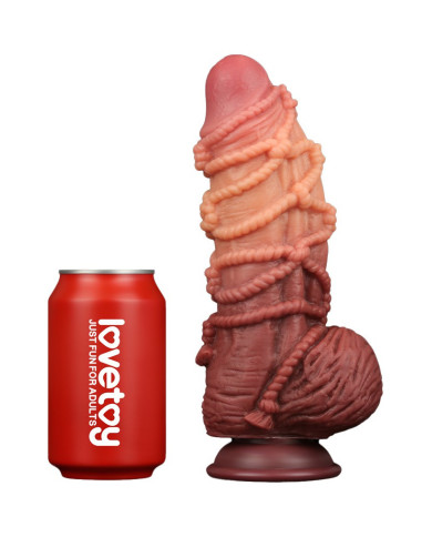 LoveToy - Extreme Dildo with Rope Pattern 24 cm - Brown   Nude