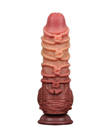 LoveToy - Extreme Dildo with Rope Pattern 24 cm - Brown   Nude