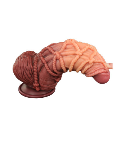 LoveToy - Extreme Dildo with Rope Pattern 24 cm - Brown   Nude