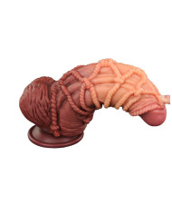 LoveToy - Extreme Dildo with Rope Pattern 24 cm - Brown   Nude