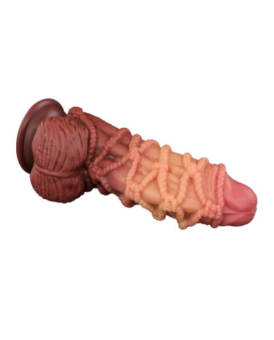 LoveToy - Extreme Dildo with Rope Pattern 24 cm - Brown   Nude