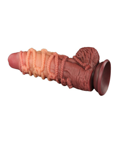 LoveToy - Extreme Dildo with Rope Pattern 24 cm - Brown   Nude