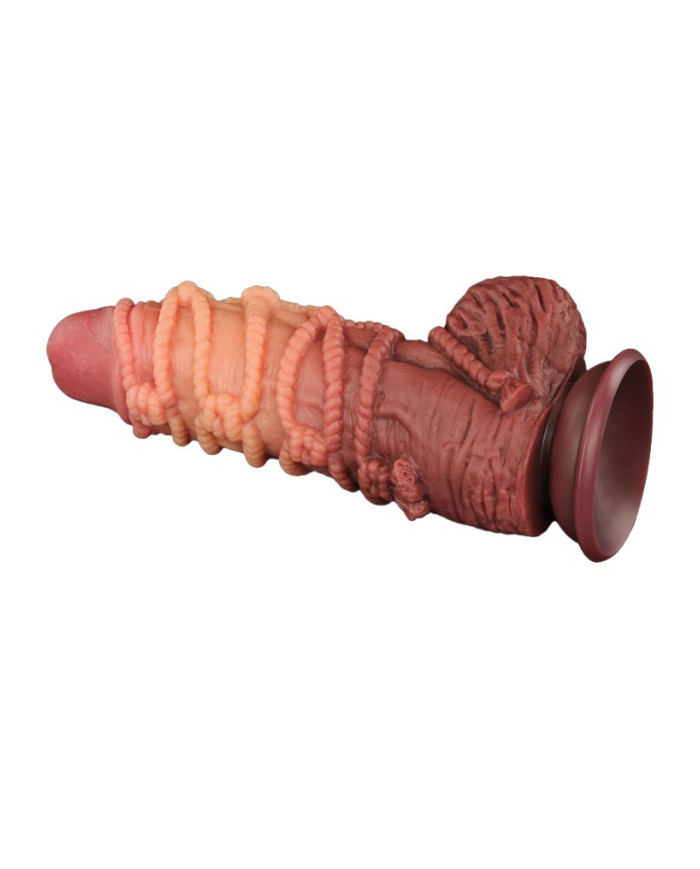 LoveToy - Extreme Dildo with Rope Pattern 24 cm - Brown   Nude