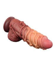 LoveToy - Extreme Dildo with Rope Pattern 24 cm - Brown   Nude