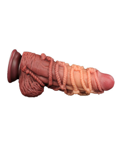 LoveToy - Extreme Dildo with Rope Pattern 24 cm - Brown   Nude