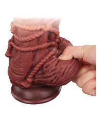 LoveToy - Extreme Dildo with Rope Pattern 24 cm - Brown   Nude