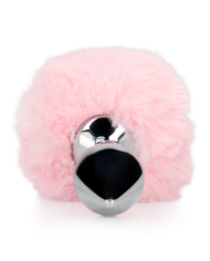 Bunny Tail with Metal Butt Plug - Pink