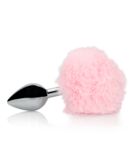 Bunny Tail with Metal Butt Plug - Pink